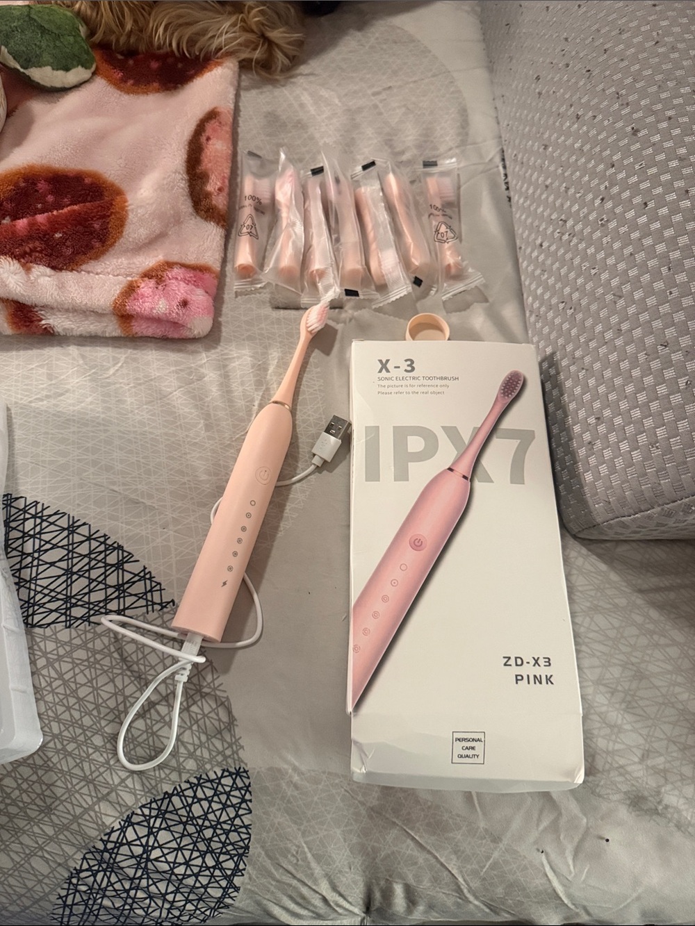 ZD-X3 Pink Sonic Electric Toothbrush - IPX7 Waterproof